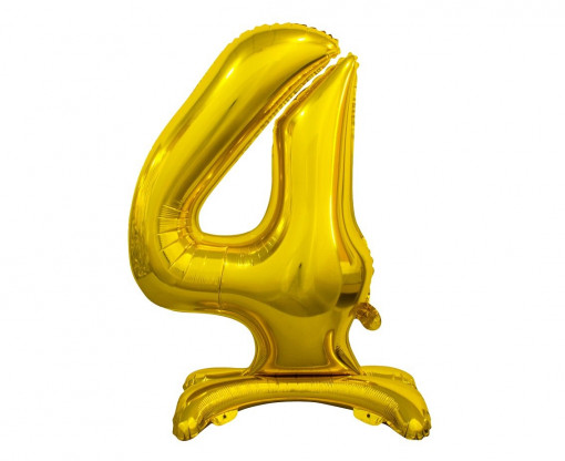 Balon folie decorativ 74 cm - cifra 4, auriu