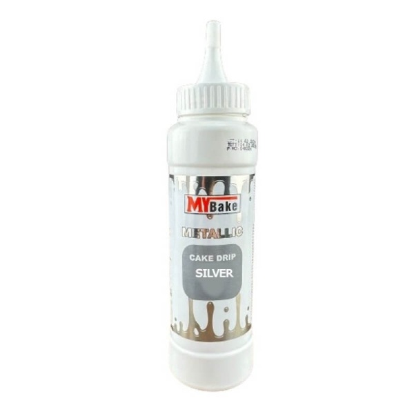 Cake Drip - Glazura de ciocolata - Argintiu Metalic - MyBake, 250g