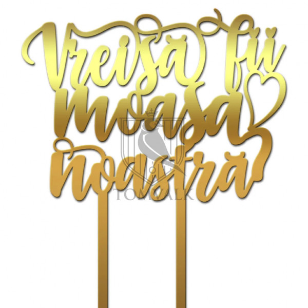 Cake topper "Vrei sa fii moasa noastra?"