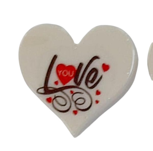 Decoratiuni din ciocolata - Inima "Love you" - cutie 288 buc