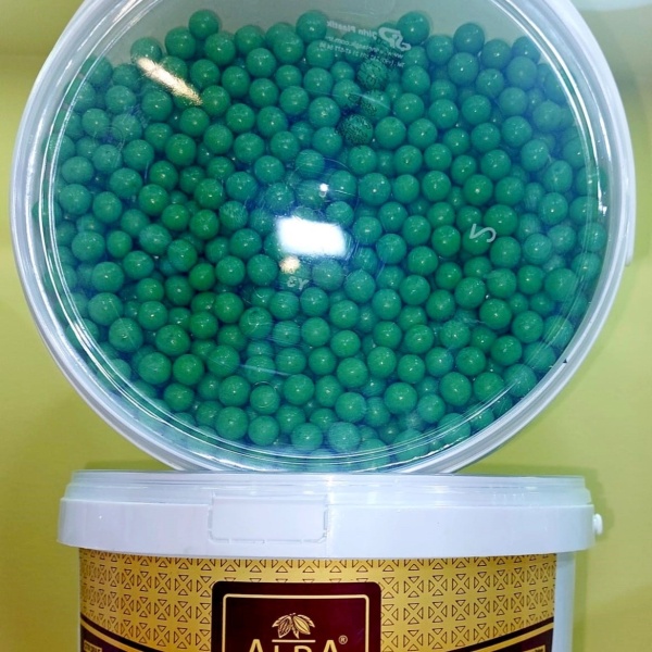 Perle din Orez Expandat 10 mm - VERDE - 2,5 kg, Alba Chocolate