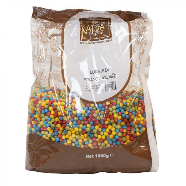 Perle din Orez Expandat 4 mm - MULTICOLOR - 1 kg, Alba Chocolate
