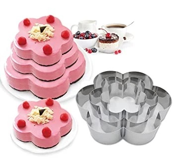 Set 3 bucati Forme pentru tort multietajat, 3 Marimi, Inox - T12216