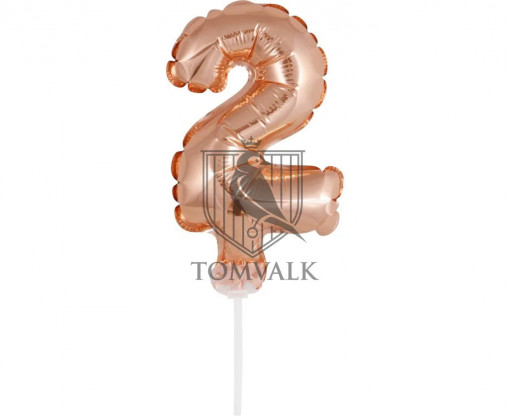 Topper tort balon cifra 2 Rosegold