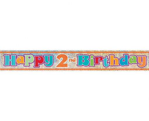 Banner "Happy 2nd Birthday"- 98 cm