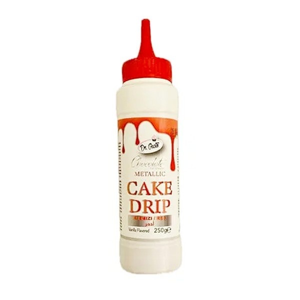 Cake Drip - Glazura de ciocolata - Rosu Metalic - Dr. Gusto 250g