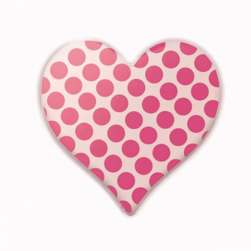 Decoratiuni din ciocolata - Inimi cu buline roz - cutie 288 buc