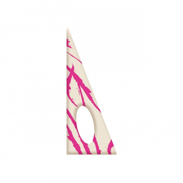 Decoratiuni din ciocolata - triunghi decor Alb/Roz (9432) - cutie 288 buc