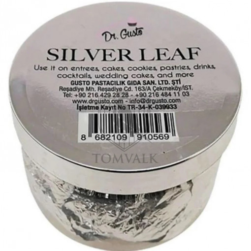 Foite de Argint Necomestibila Silver Leaf - 16x16 cm - 8 buc. - Dr Gusto