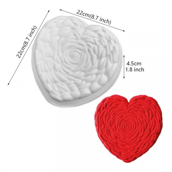 Forma tort silicon - Inima trandafir