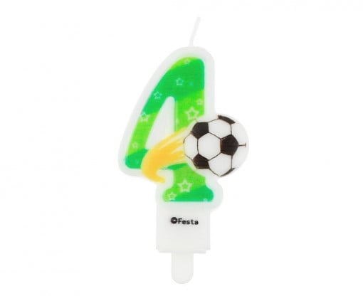 Lumanare tort cifra 4, fotbal