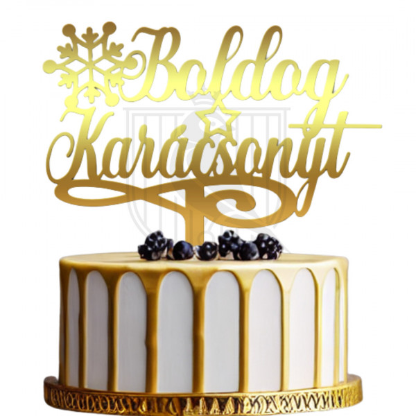 Topper pentru tort "Boldog karácsonyt" OFn