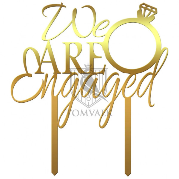 Topper pentru tort "We Are Engaged"