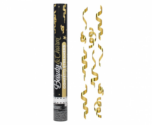 Tun confetti 40 cm "STREAMERS" - Auriu