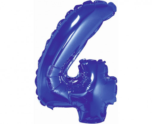 Balon folie 35 cm - Cifra "4", Albastru