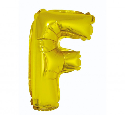 Balon Folie 35 cm - Litera "F", Auriu