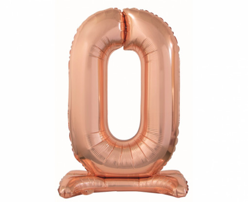 Balon folie decorativ 74 cm - cifra 0, rosegold