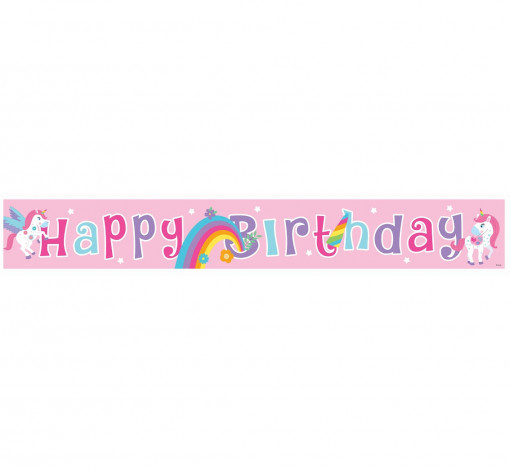 Banner "Happy Birthday " Rainbow Unicorn -1,8 m