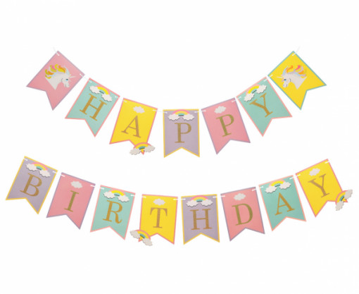 Banner stegulete Unicorn - 2 x 200 cm, 15 stegulete
