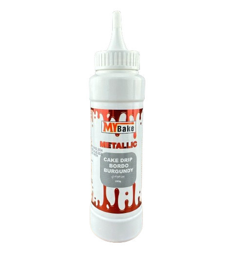 Cake Drip - Glazura de ciocolata - Bordo (Visiniu) Metalic - MyBake - 250g