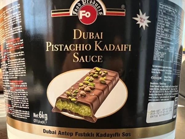 Cremă de Fistic cu Cataif – Umplutură Gata Preparată pentru Ciocolata Dubai - 6Kg - Fo