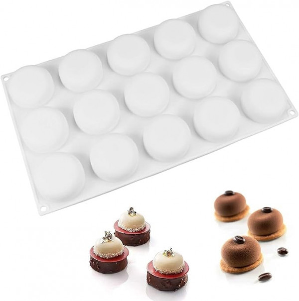 Forma silicon cu 15 cavitati rotunde - T07008
