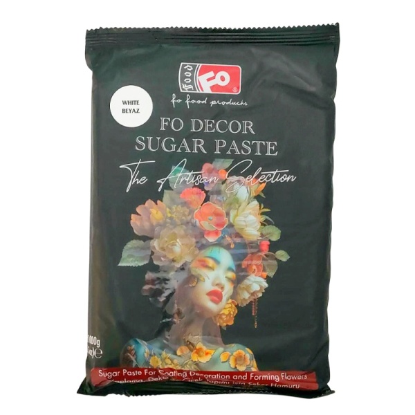 Pasta de zahar pentru acoperire, decor si flori - ALB - 1KG - FoDekor