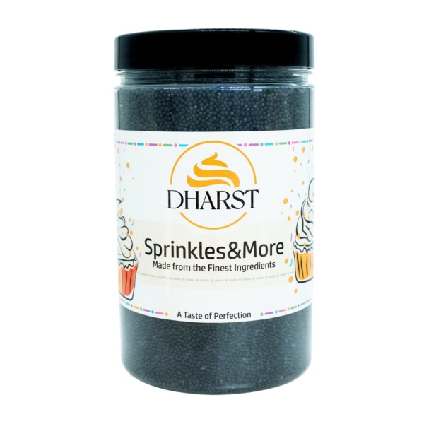Perle 2 mm (Nonpareils) - NEGRU - 1 kg - Dharst