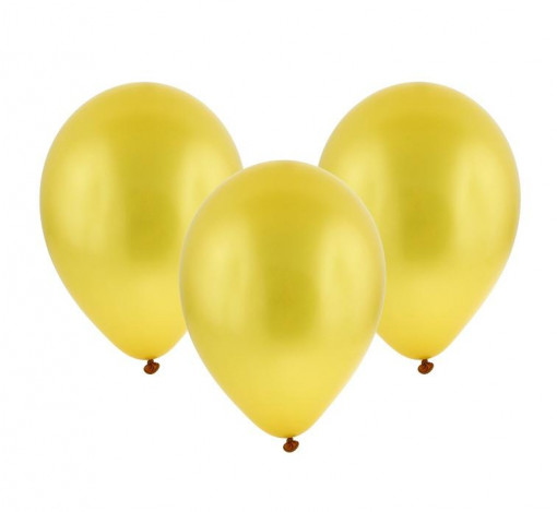 Set 100 baloane latex 30 cm - auriu