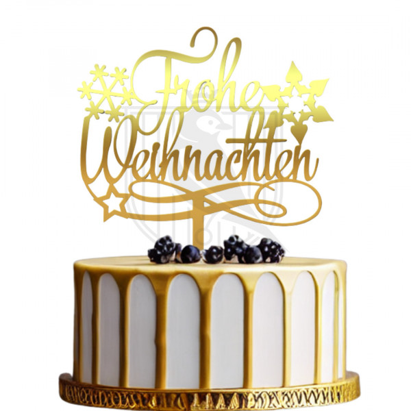 Topper pentru tort "Frohe Weihnachten"