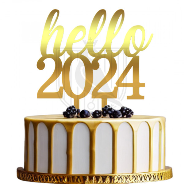 Topper pentru tort "Hello 2024" I