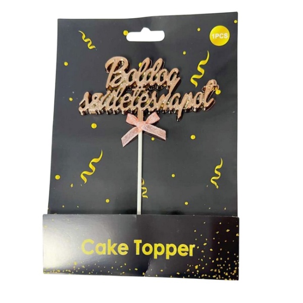 Topper tort "Boldog születésnapot" - Rosegold- T090370