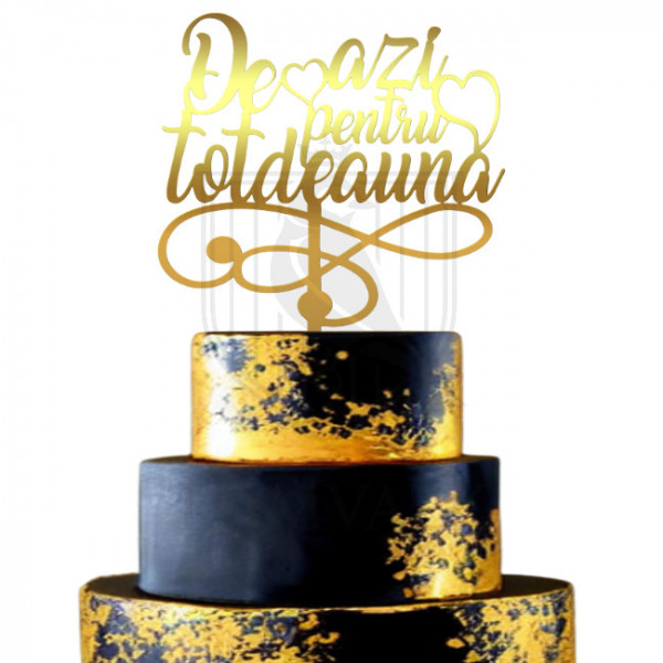 Topper tort nunta "De azi pentru totdeauna" Lph2