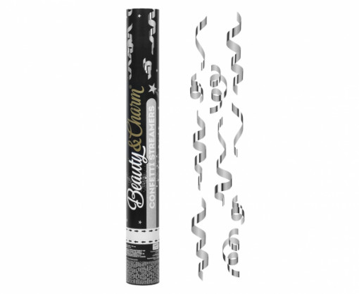 Tun confetti 40 cm "STREAMERS" - Argintiu