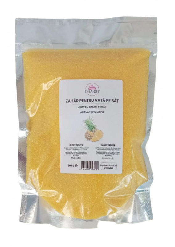 Zahar pentru vata pe bat - Ananas - Dharst - 0.5 kg