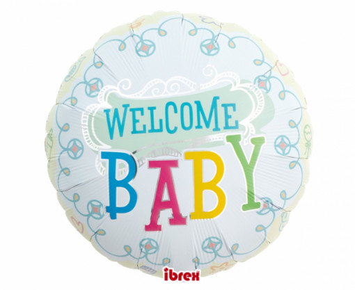 Balon folie 35 cm - "Welcome baby"