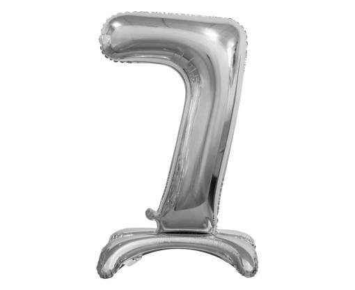 Balon folie decorativ 74 cm - cifra 7, argintiu