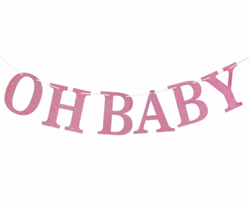 Banner "Oh Baby" roz- 300 cm