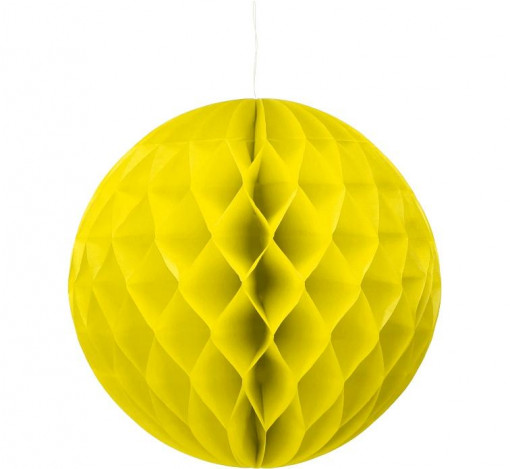 Decoratiune glob, galben, 30 cm