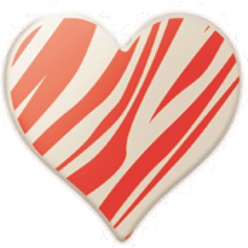 Decoratiuni din ciocolata - Inima decor rosu - cutie 288 buc