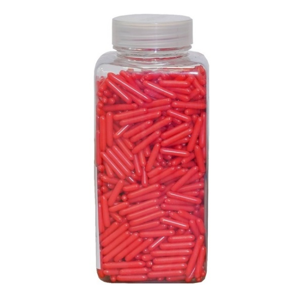 Drajeuri decorative "sugar rods" - Rosu - Dr Gusto - 250g