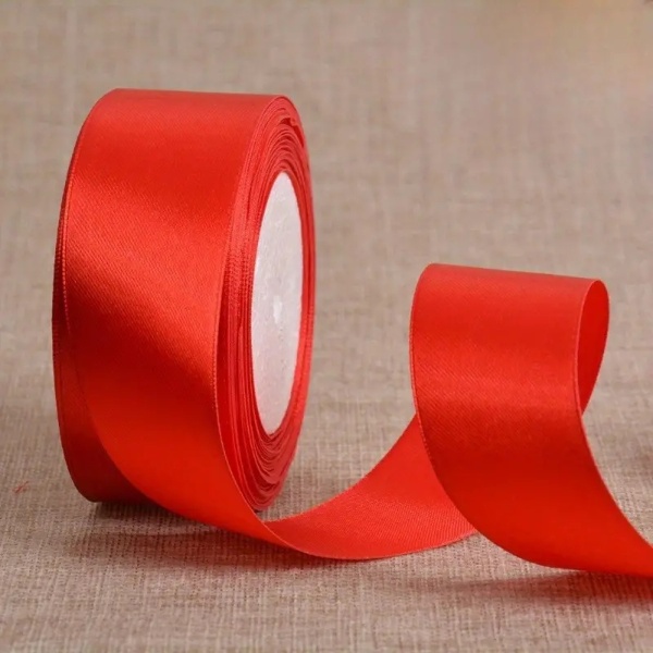 Panglica Satin - Rosu - 2,5 cm x 22,5 m