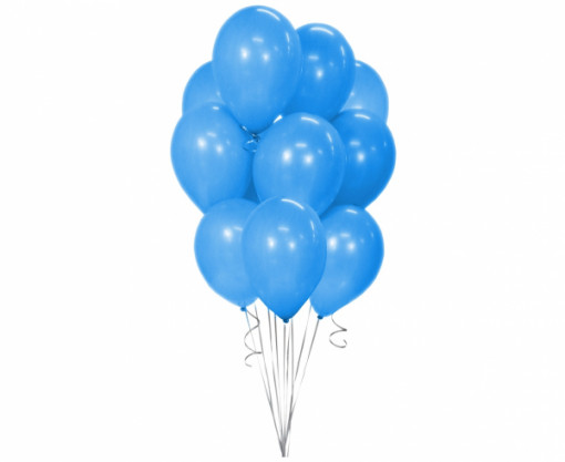 Set 10 baloane latex 30 cm - Albastru Metalic