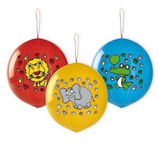 Set 3 baloane Punch Ball 45 cm - Happy Animals
