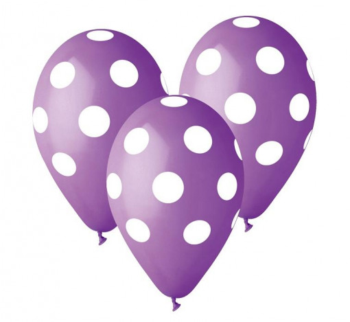 Set 5 baloane latex 30 cm cu buline "Lavender"