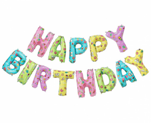 Set baloane folie 35cm - Set litere "Happy Birthday"