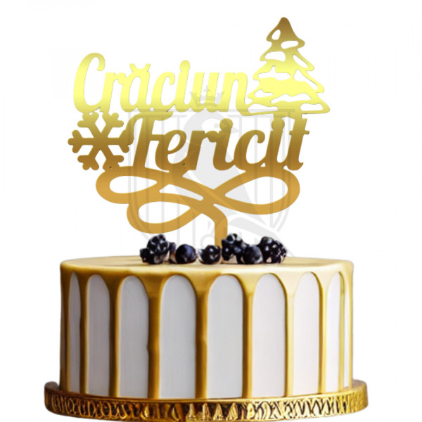 Topper pentru tort "Crăciun Fericit" SB1