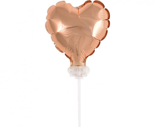 Topper tort balon Rosegold- Inima