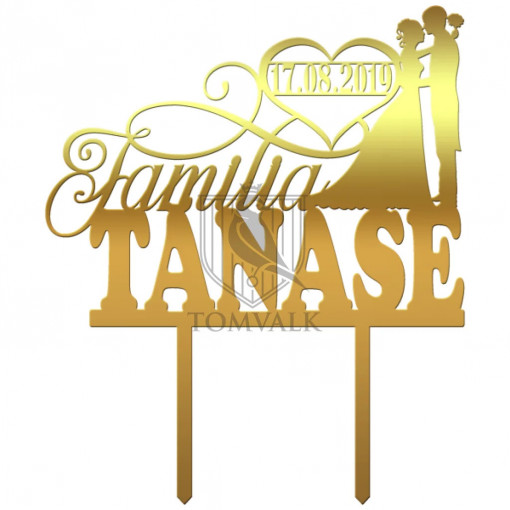 Topper tort nunta "Familia 3"