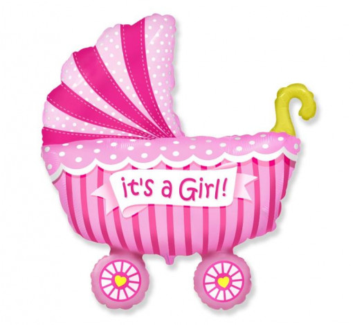 Balon folie 35 cm - Carucior "It's a girl!"